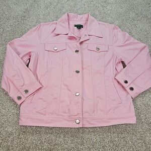 Lauren Jeans Company Ralph Lauren Pink Denim Jacket Women Medium See Description